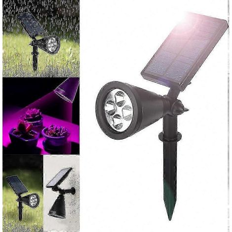 Verstellbare, solarbetriebene 4-LED-Pflanzenlampe mit 90°-Flexibilität für Pflanzen (1/5)