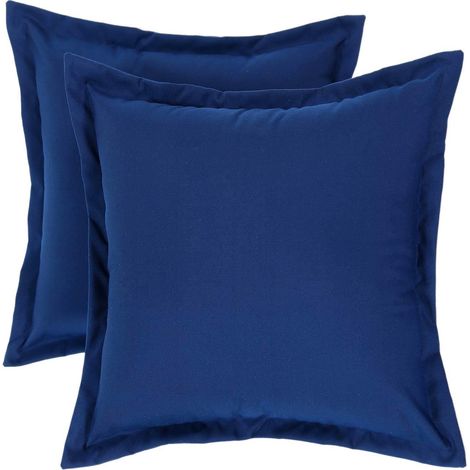 HOMESCAPES Navy Plain Outdoor Cushion 45 x 45  cm, Set of 2
