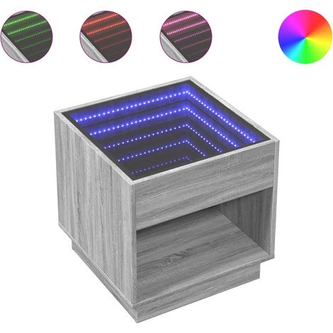 Maison Exclusive - Nachttisch mit Infinity-LED Grau Sonoma 50x50x
