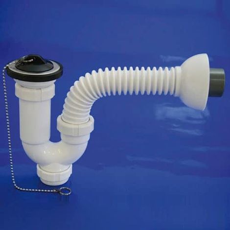 Sifon Curvo Extensible T-32-F Multiorientable 1 1/2, con Válvula y Tapón. (1/3)