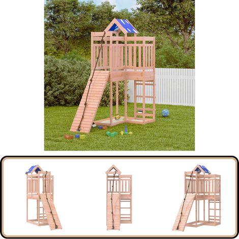 Aire de jeux d'extérieur bois massif de douglas - Aire De Jeux Extérieur - Jouet Enfant - Maisonnette Bois - Toboggan - Balançoire (1/5)