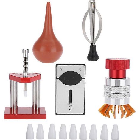 Kit de réparation de montres 5 pièces comprenant : soufflette à air comprimé, outil d'ouverture de boîtier et outil de réglage des aiguilles. (1/5)