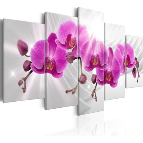Tableau Imprimé "Abstract Garden : Pink Orchids" 50 x 100 cm (1/2)