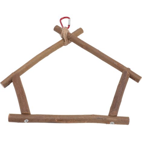 Perchoir balançoire en bois pour oiseaux, jouet d'escalade pour perroquets, perruches, calopsittes et inséparables. Perchoir pour cage. (1/5)