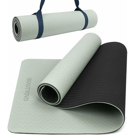 Tapis de yoga antidérapant, tapis de yoga de 68mm d'épaisseur, tapis de sport pro Tapis de fitness antidérapant, TPEPVC Tapis de gymnastique pour la maison et l'extérieur, tapis de musculation (1/5)