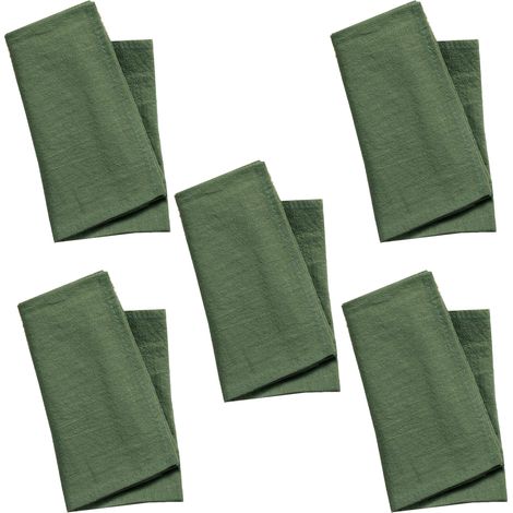 Juego de 5 servilletas lavables de poliéster, 43x43 cm, resistentes, para bodas, fiestas y restaurantes. (1/5)