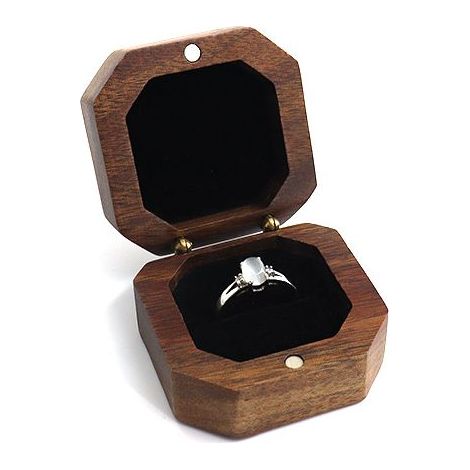 Doppelringbox, hölzerne Eheringbox, Eheringbox, für Verlobung, Heiratsantrag am Valentinstag (schwarz) (1/5)