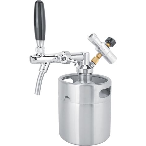 2-Liter-Mini-Bierfass aus Edelstahl mit Zapfhahn und Manometer (zwei Klassen) (1/5)
