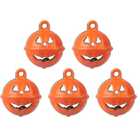 5-teiliges Partyzubehör: Kürbiskopf-Glöckchen, niedliche Baumdekorationen, Halloween-Glöckchen (1/4)