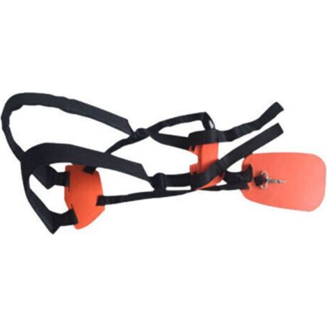 Arnés de lujo ajustable para cortacésped con hebillas metálicas de nailon naranja - (1/4)