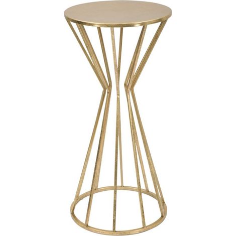 Tavolino porta-oggetti Glam in ferro dorato Ø 38 x H 80 cm