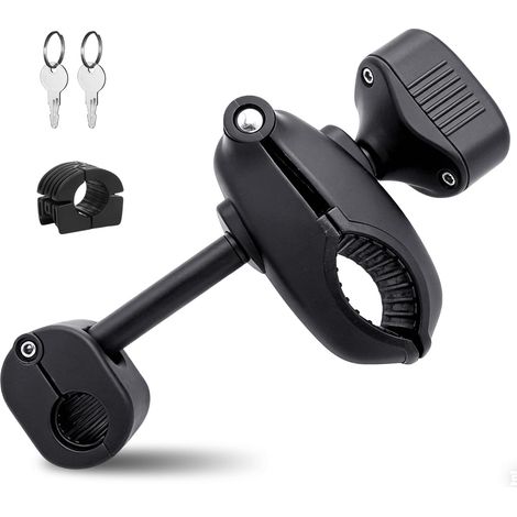 Support de cadre pour porte-vélos, verrouillable et résistant aux intempéries, en aluminium, avec protection en caoutchouc, pour étrier en U de 30 à 60 mm de diamètre (26cm Longueur) (1/5)