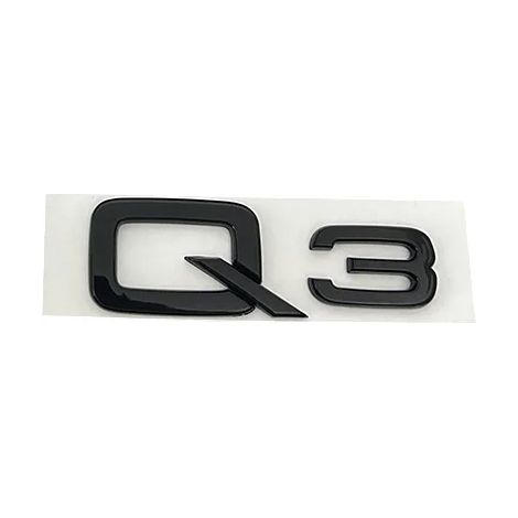 (Q3) - Logo 4 anneaux ABS noir, emblème de capot, calandre avant, badge arrière, autocollant décoratif, accessoires de décoration compatibles avec Q3 2013-2022 Sline Quarrto (1/2)