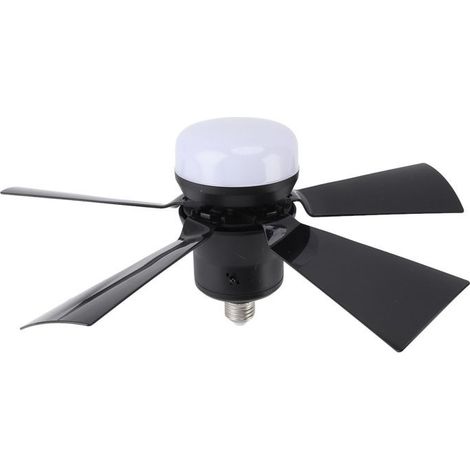Ventilateur de Plafond avec Ampoule - Luminaire Déco Lustre Noir - Éclairage Intérieur - Silencieux - Moderne (1/5)