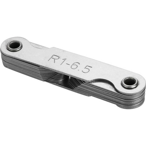 Calibrador de radio de rosca cóncava interna y externa de acero inoxidable para mediciones R1-6,5 mm (1/5)
