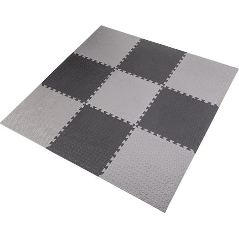 Tapis puzzle pour équipement de gymnastique, gris clair, 9 pièces (1/5)