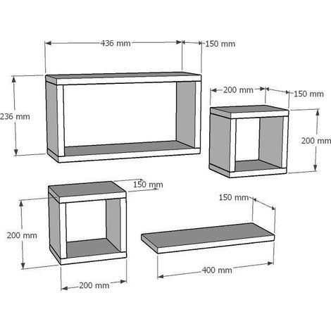 Estante de pared, estante de almacenamiento Shelf Sapphire Roble (1/5)