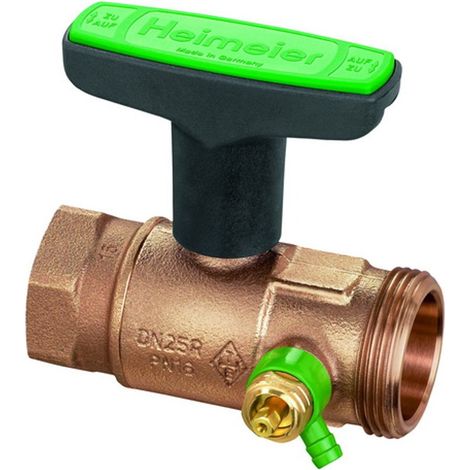 HEIMEIER Grifo de esfera para agua potable Globo D Vaciado, Rosca int./ext., DN 15, RG, 0675-02.000