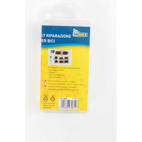 ON BIKE Kit riparazione rapida per ruote bici con otto pezze e scatola