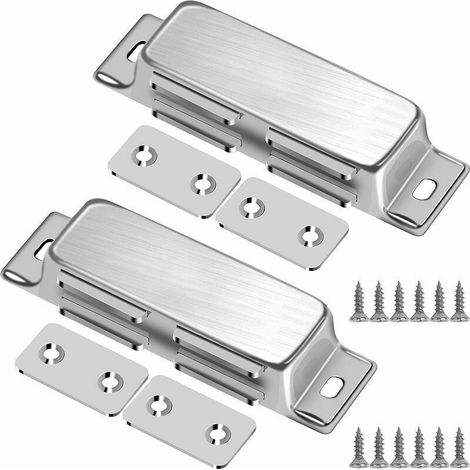 Magnetic closures, 2-piece stainless steel cabinet door magnets with screws, powerful furniture magnet for sliding doors, drawers and windows. (1/5)