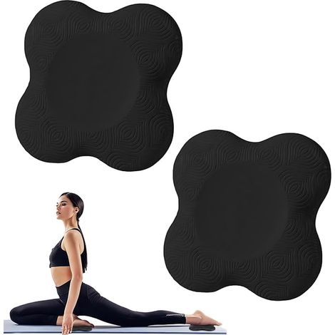 Yoga Pilates Knee Pad Mat Pieces Thick mm Black Support Non-Slip for Knees Hands Elbows Head Gardening Exercises