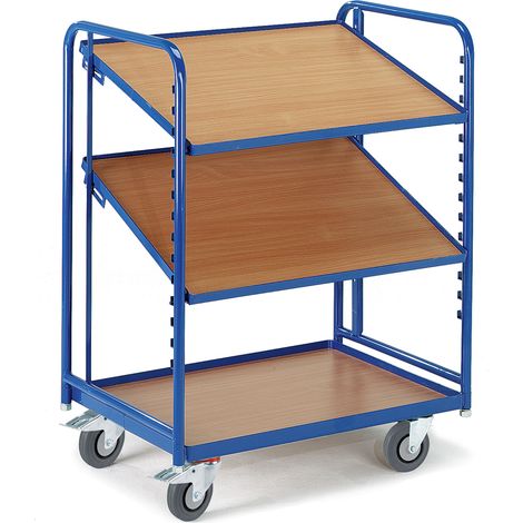 Rollcart Eurokastenwagen mit 2 neigbaren Ladeflächen in Buchendekor 1240x620mm