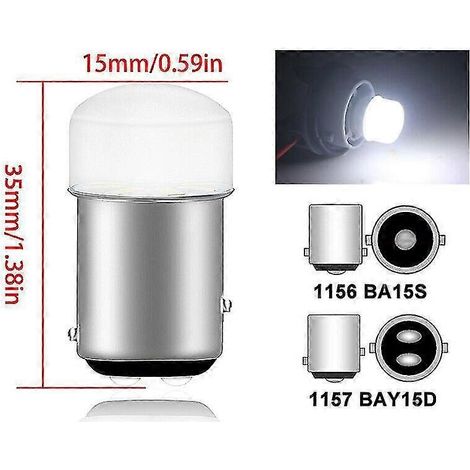 Ampoule LED BA15S BAY15D 5W pour feu arrière de voiture, feu stop, clignotant, 12 V CC