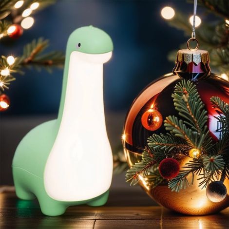 Lumière de veille dinosaure mignon, intensité réglable, lampe de chevet USB rechargeable pour bébé, décoration de chambre d'enfant, cadeau dinosaure pour anniversaire, Noël, vert (1/5)