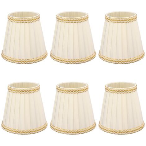 6Pcs Petite Abat-Jour Clip Sur Tambour Abat-Jour en Tissu pour Lustre Bougies Ampoules Accessoires d'éclairage