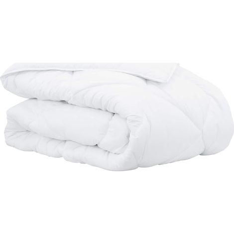 Duvet d'hiver 240x222x5 cm, Couette d'hiver Polyester Blanc Respirant (1/5)