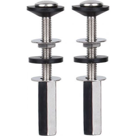 Boulons réservoir toilettes avec rondelles caoutchouc double, lot de 2 (1/4)