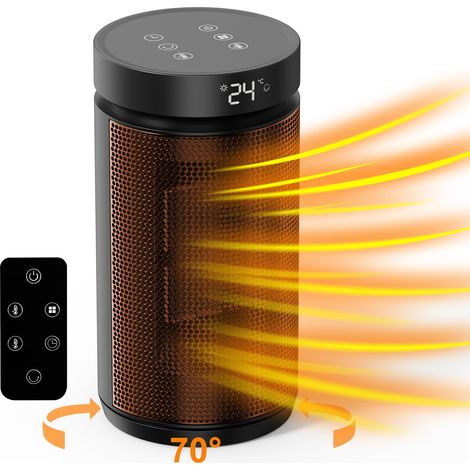 Bleosan – Radiateur soufflant céramique 1900W – Chauffage rapide avec oscillation 70° – 3 niveaux de puissance – Affichage LED et télécommande (1/5)