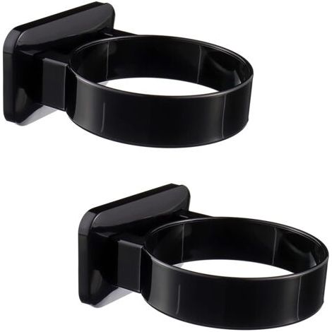 2 Stück Schwarz Fönhalter, Fönhalter ohne Bohren, Fönhalter, Selbstklebender Halter ohne Bohren, Fönhalter, Wandhalterung für Fön (1/5)