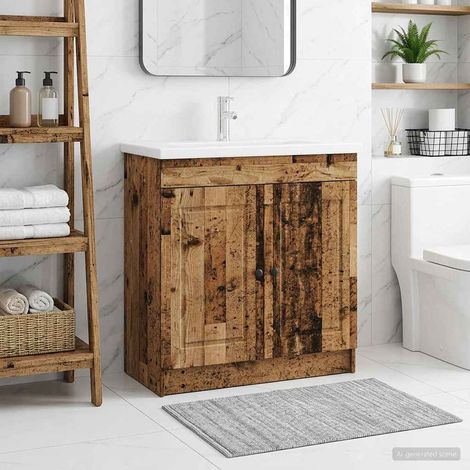 vidaXL Mobiletto da bagno sotto il lavello Legno antico