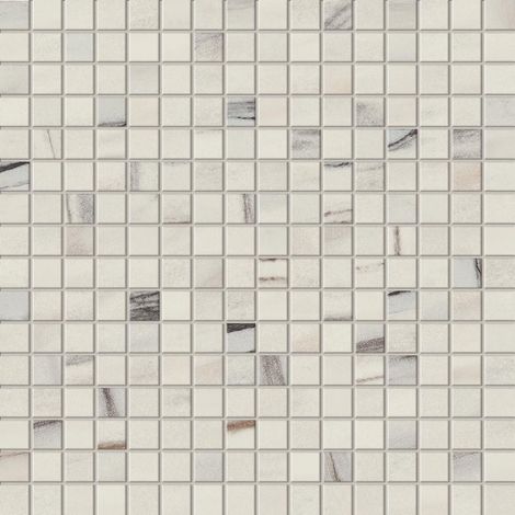 Mosaïque effet Marbre Blanc Aurora 1,7x1,7 cm Quadra 30x30x0,9 cm Brillant Magnaro - Sol et mur intérieur (vendu par carton de 0,9 m²) - RO'MA CARRELAGE