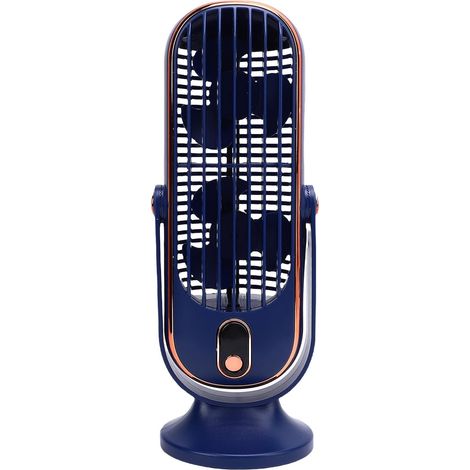 Ventilateur de Tour de Table, Ventilateur de Tour de Bureau Double Portable, Moteur sans Balais à 5 Vitesses, Rechargeable par USB avec Affichage LED pour la Maison, le Bureau, (BLUE) (1/5)