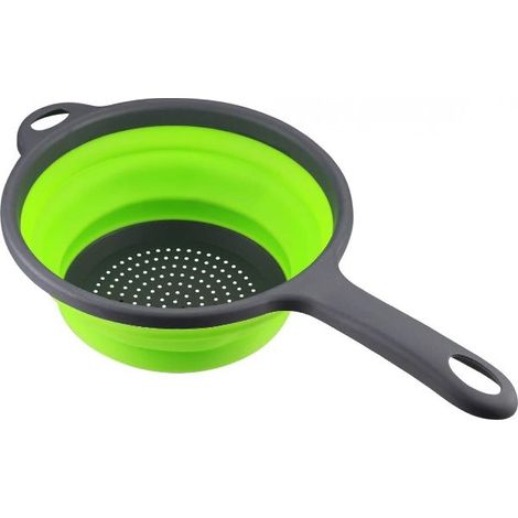 Passoire pliable avec poignée passoires alimentaires en silicone à fruits et légumes (1/5)