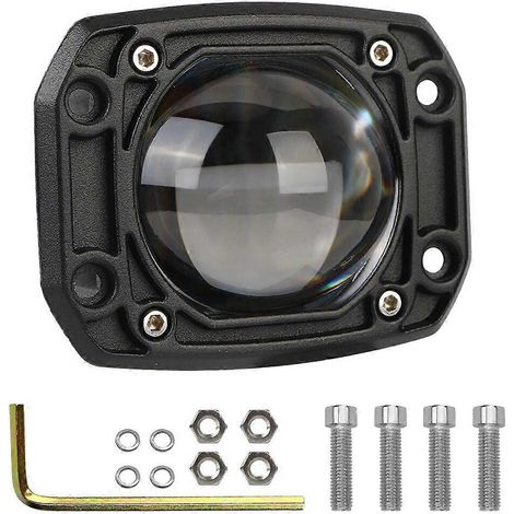 Projecteur de travail LED encastré pour Jeep, voiture, camion, tout-terrain 4x4, 12 V/24 V, lentille 8D, blanc 6000 K/jaune 3500 K, antibrouillard, carré (1/5)