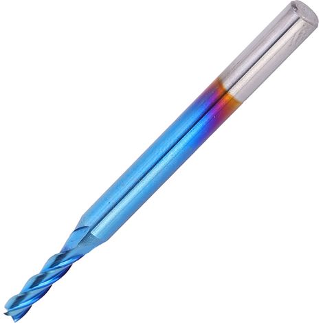 4-schneidiger Schaftfräser aus Wolframstahl mit NanoBlue-Beschichtung, CNC-Fräser mit geradem Griff (3,175 x 2 x 8) (1/5)