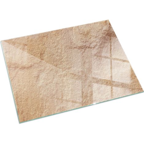 Plaque de protection de sol en verre pour cheminée ou poêle moderne anti-chaleur et étincelles Texture de pierre naturelle 120x80 cm (1/5)