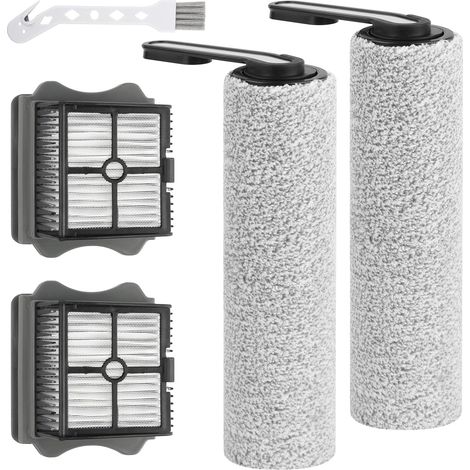 Kit d'accessoires pour Tineco Floor One S5 / S5 Pro / S5 Pro 2 / Tineco S5 Extreme - Pièces de rechange pour aspirateur eau et poussière - 2 rouleaux de brosse, 2 filtres, 1 brosse de