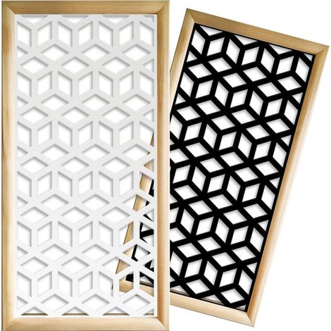 CUBO - Modules décoratifs en bois et PVC - Dimension : 47x94 cm - Couleur : blanc