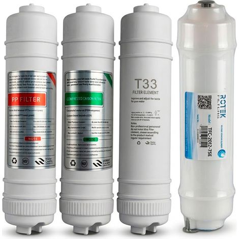 Kit de Recambio Completo para Dispensadores de Agua FONPUR con Ósmosis Inversa - 3 Filtros + Membrana ROTEK (1/5)
