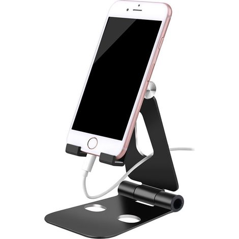 Support Tablet - Aluminium Réglable 270° - Pour iPad iPhone Switch - 4 À 10 Pouces - Noir - 1 Pièce (1/5)