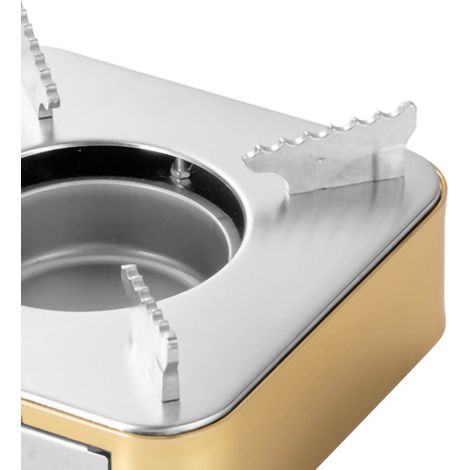 Réchaud à alcool portable en acier inoxydable, mini réchaud à alcool pour la maison, les pique-niques et le camping (couleur or). (1/4)