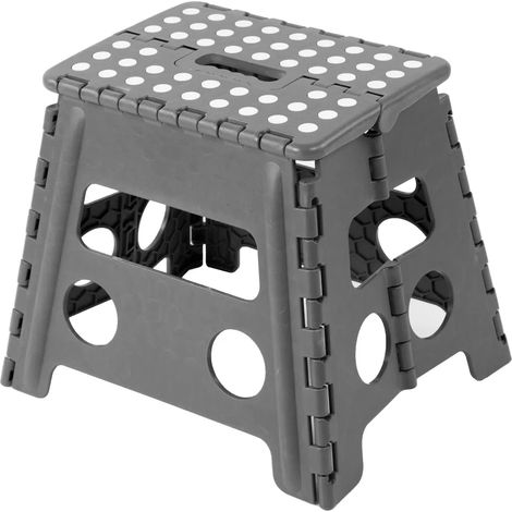 Tabouret pliant / marchepied, 29 x 22 x 30 cm, blanc anthracite (1/5)