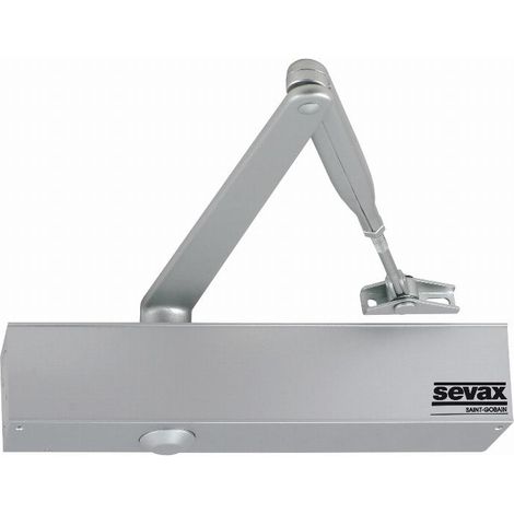 Ferme-porte pignon crémaillère - Bras compas F2 à 6 Argent SEVAX - ESV7181