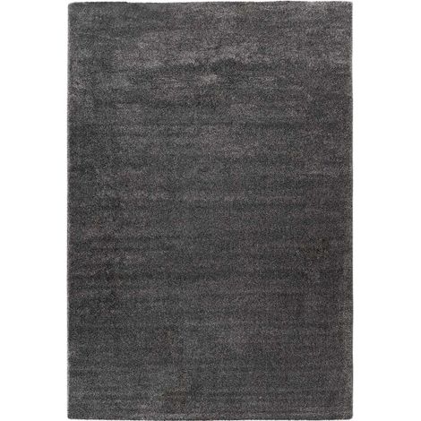 Tapis Tissé Shaggy à Poils Longs "Nila" Anthracite 80 x 150 cm (1/4)
