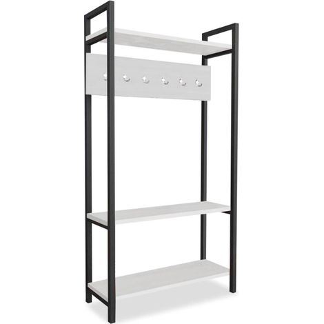 Meuble d'Entrée Vestiaire "Sicaret" 180cm Blanc Mat