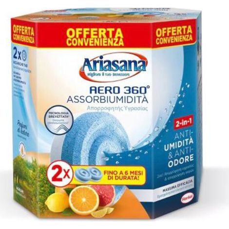 12 x ARIASANA RICARICA AERO 360 TAB AGRUMI 2X450 G